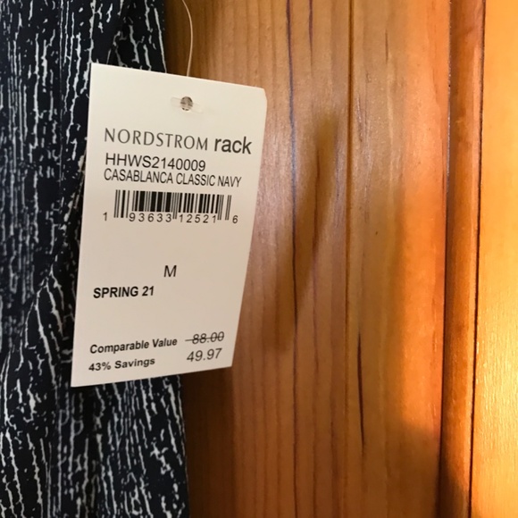 NWT. H BY HALSTON sleeveless blue and white dress, size Medium. New with Tags. - Picture 5 of 6